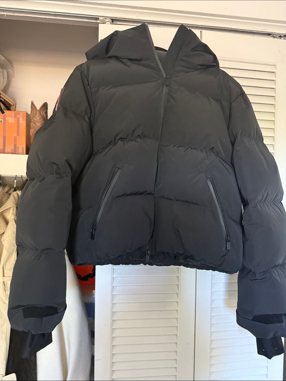 Zara Black Hooded Puffer Jacket